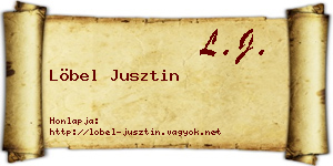 Löbel Jusztin névjegykártya